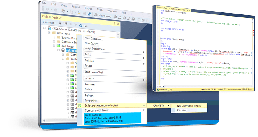 screenshot of SQLTreeo SSMS AddIn